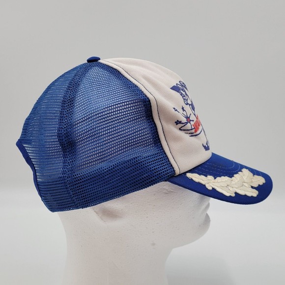 Geocel Water Shield Mesh Baseball Blue White Scrambled Eggs Snapback Hat Cap USA - Picture 3 of 10